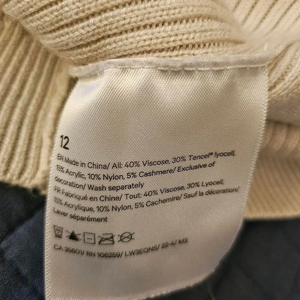 ​Lululemon Reversible Crossover Ribbed Sweater - Size 12‎ - Bone/Light Beige - Picture 8 of 12